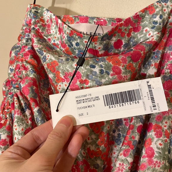 NWT Hellessy Meadon Floral maxi Skirt asymmetrical high low slit ruched - Picture 15 of 15
